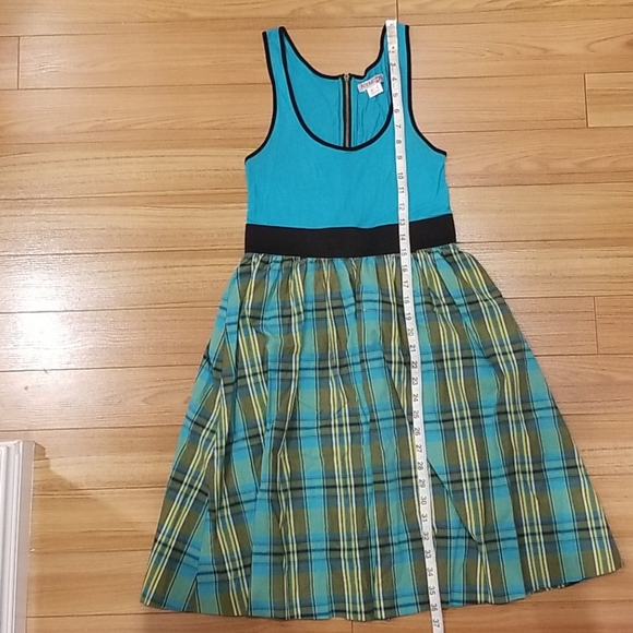 Kensie Tank Teal Tartan Summer Dress - Picture 5 of 8